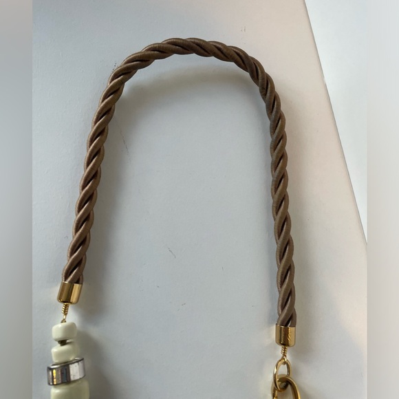Stella & Dot Brown Rope Necklace!  labradorite stones resin beads, rope cord. - Picture 4 of 8